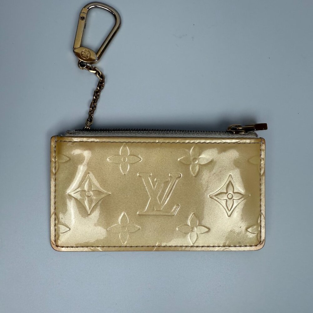 Louis Vuitton Yellow Vernis Coin Key Chain Pouch